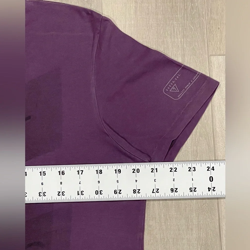 Guess Man Purple T Shirt Short Sleeve Medium - Picture 5 of 8